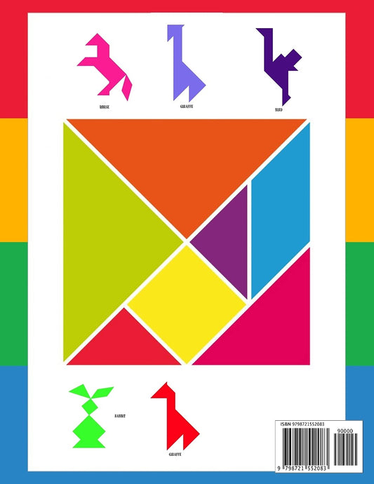 Tangram Book for Kids with Animals Volume 2: 50 Tangrams for Kids Puzzles, Tangram Puzzle for Kids (Tangram Books for Kids)
