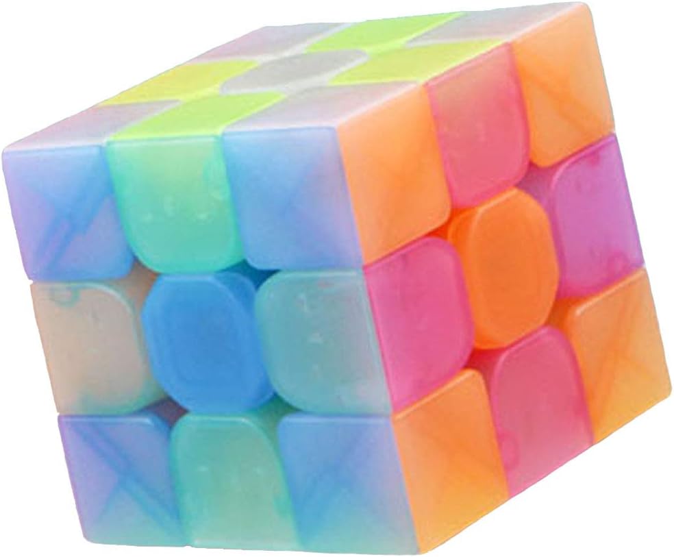 TANCH Qiyi Warrior W 3x3x3 Jelly Speed Cube Stickerless Transparent Magic Cube Puzzle Toy Colorful