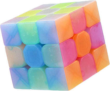 TANCH Qiyi Warrior W 3x3x3 Jelly Speed Cube Stickerless Transparent Magic Cube Puzzle Toy Colorful