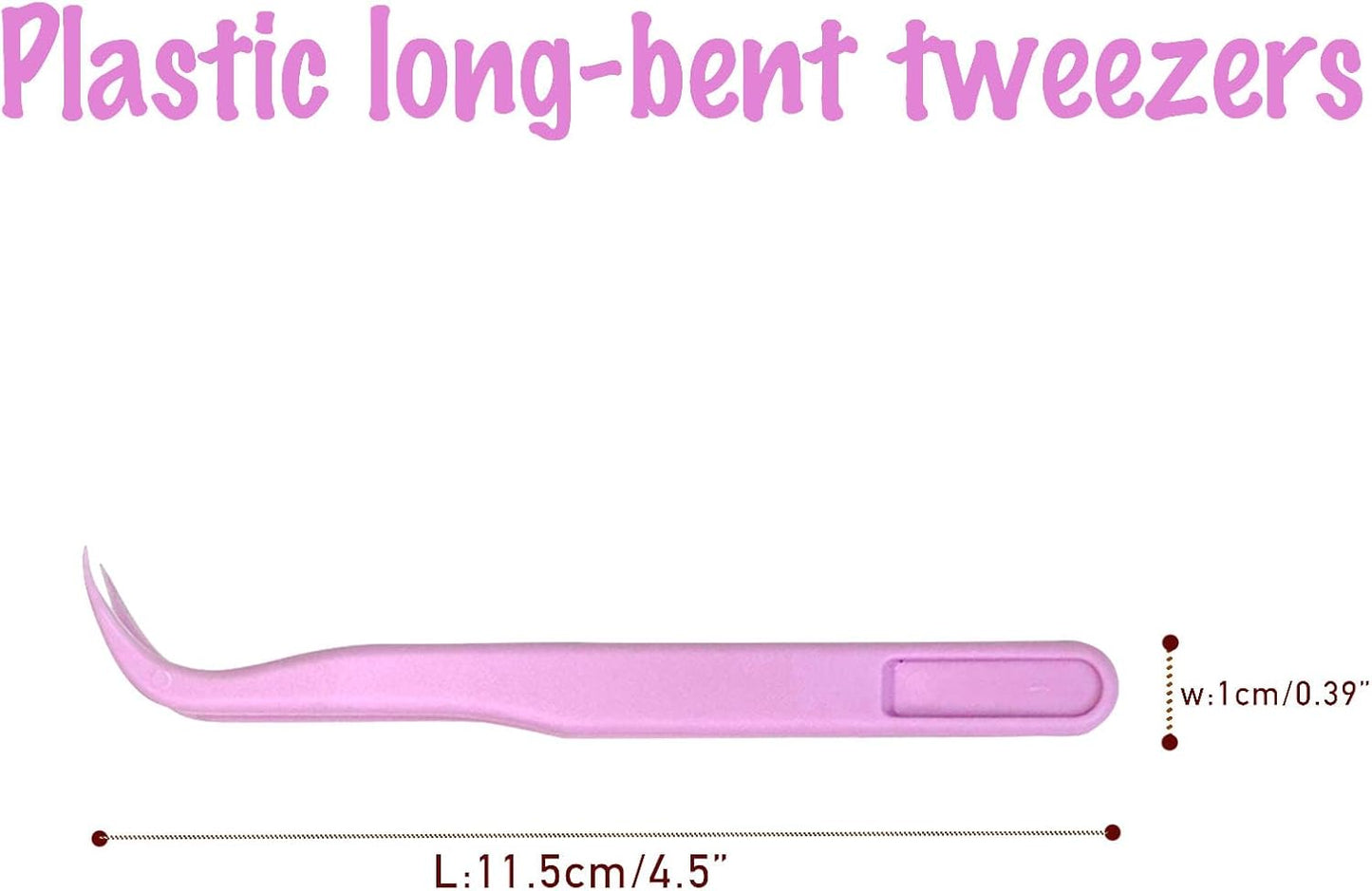 12 Pack 4.5 inches Plastic Tweezers for Kids Crafts for DIY Jewelry Making, beads bracelets, Baking Decoration, Reptile Feeding, Disposable Eyelashes Stickers Tweezers Bulk