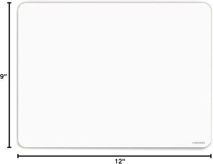 U Brands Dry Erase Lapboards, 10 Pack, 9" x 12", Double-Sided Small Whiteboards for School, Student Lapboards for Classroom, School & Homeschool Supplies, Portable Mini Whiteboard Set