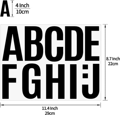 480 Pcs Waterproof 3" Vinyl Alphabet & Number Stickers - Self-Adhesive for Mailboxes, Windows, Doors, Signs, Vehicles & More, Black