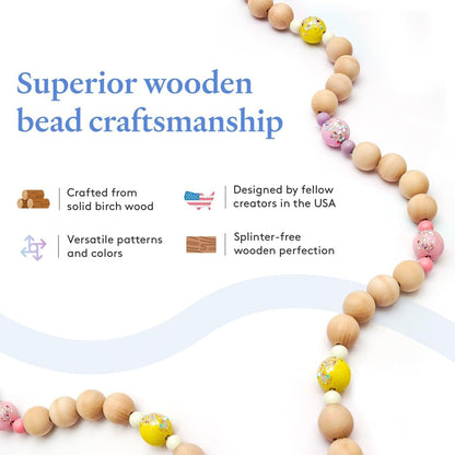 Large Wooden Beads for Crafts - Pack of 6 32mm 1-1/4 x 3/8 Inch Hole Large Wood Beads for Crafts withHoles for DIY | Round Wooden Balls for Crafts | Wood Beads for Jewelry Making | Woodpeckers