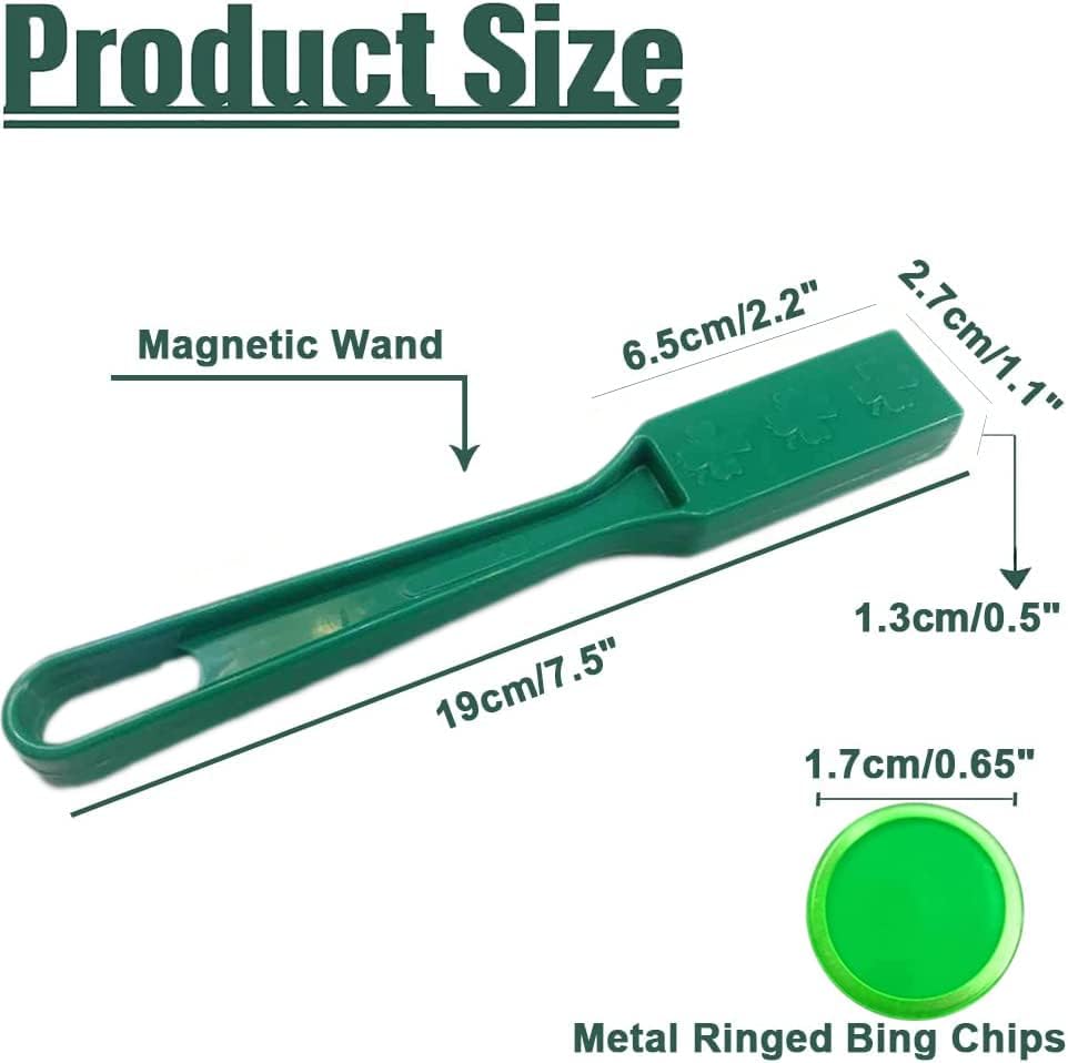 Magnetic Wands and Bingo Chips Set Magnet Wand wtih 100pcs Metal Ringed Discs for Elderly School Science STEM Kit Math Learning Chess Accessories