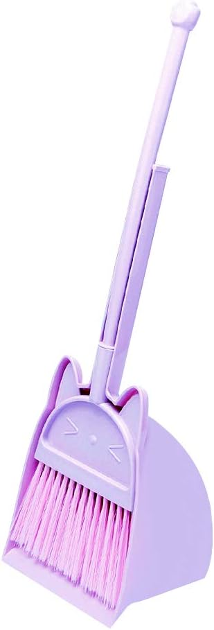 Mini Broom with Dustpan for Boy I Kids Small Cleaning Set Combo Pretend Play I Toddler Kitchen Dress Up Toys–Frog Green