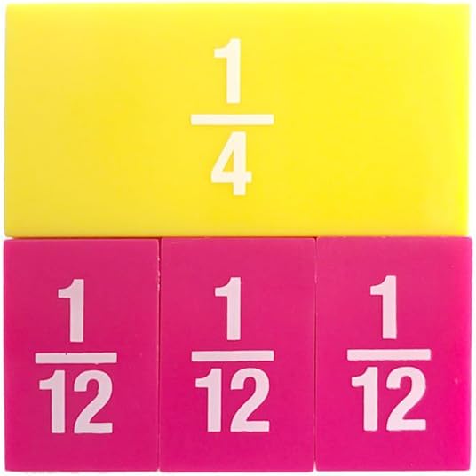 EAI Education Fraction Tiles with Tray: Numbered - Set of 51