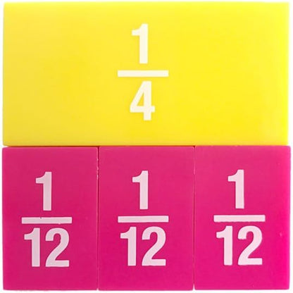 EAI Education Fraction Tiles with Tray: Numbered - Set of 51