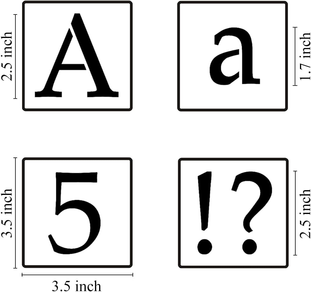 3 Inch Alphabet Letter Stencils for Painting - 70 Pack Letter and Number Stencil Templates with Signs for Painting on Wood, Reusable Letters and Numbers Stencils for Chalkboard Wood Signs & Wall Art