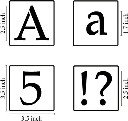 3 Inch Alphabet Letter Stencils for Painting - 70 Pack Letter and Number Stencil Templates with Signs for Painting on Wood, Reusable Letters and Numbers Stencils for Chalkboard Wood Signs & Wall Art
