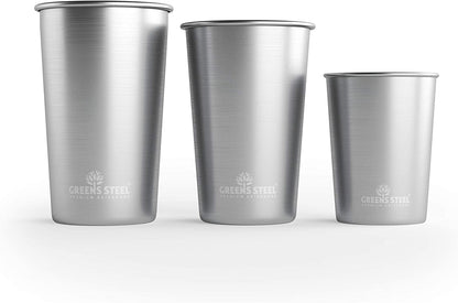 10oz Kids Cups – Stainless Steel Cups for Home, Party, Camping & Outdoor Activities – BPA Free, Unbreakable, Premium Stackable Metal Drinking Glasses for Children (4-Pack)