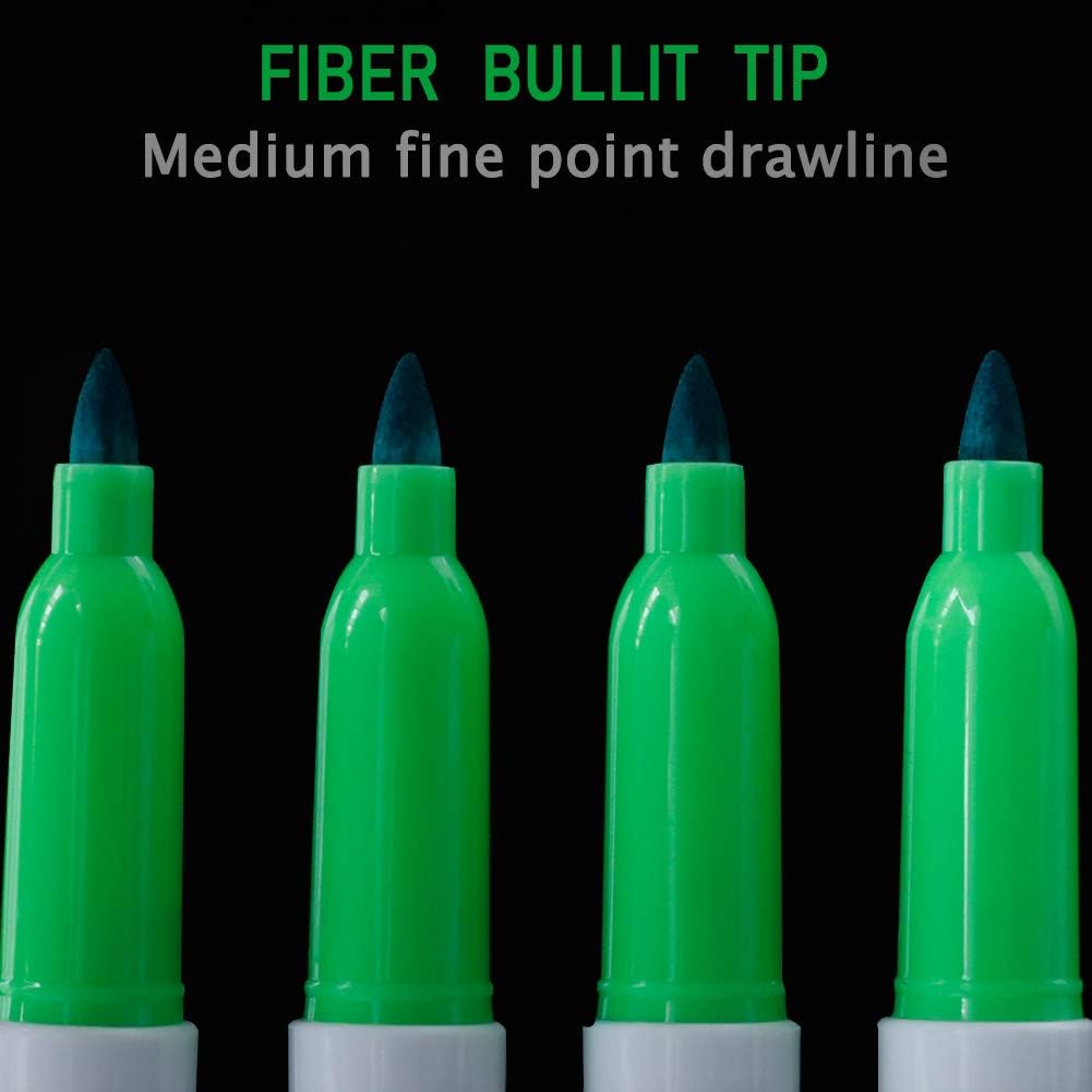 Volcanics Black Dry Erase Markers Low Odor Fine Whiteboard Markers Thin Box of 12