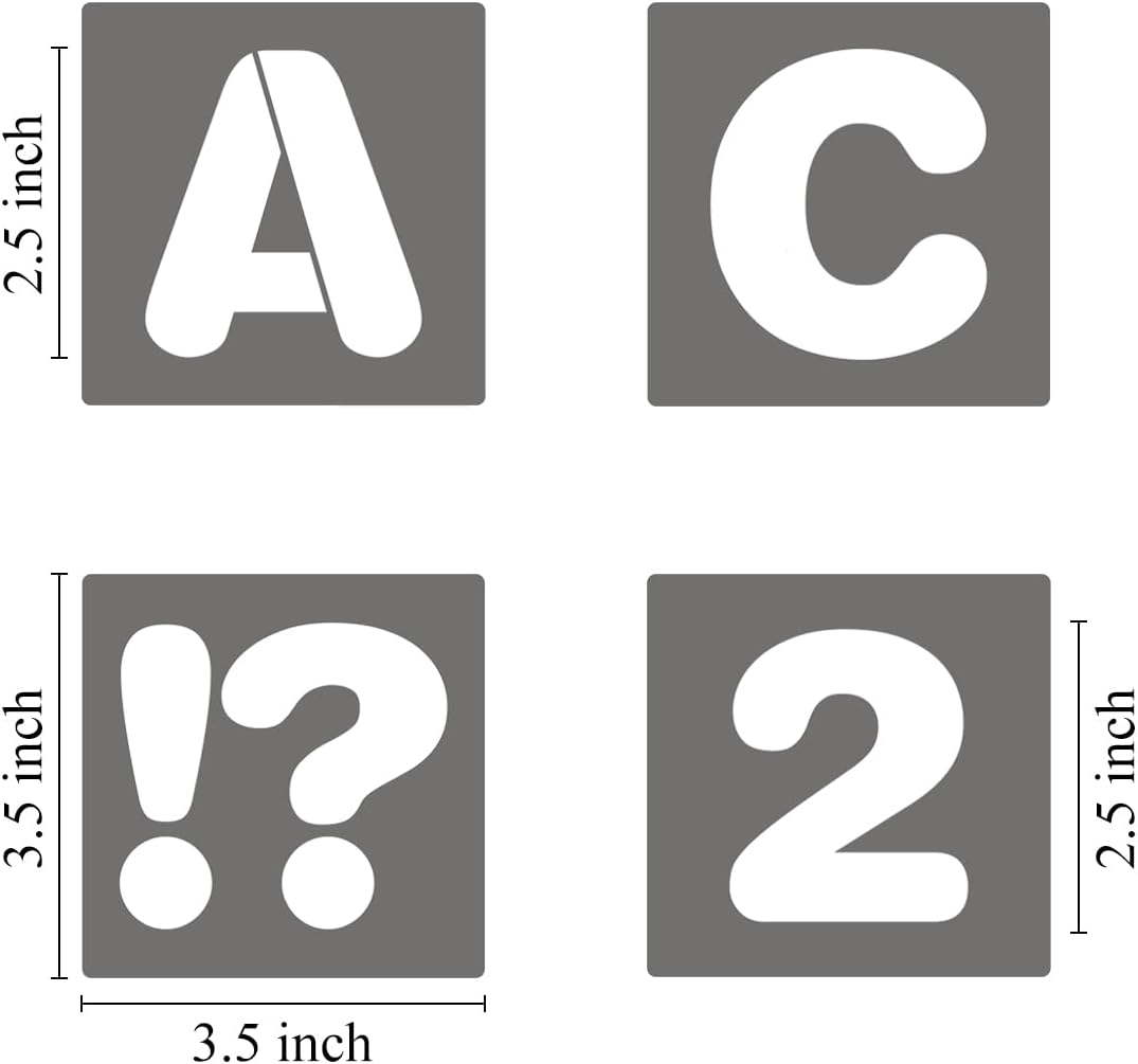 4 Inch Alphabet Letter Stencils - 40 Pack Letter Number Stencil Templates with Signs for Painting on Wood, Reusable Calligraphy Letters Stencils for Chalkboard Fabric Wood Signs