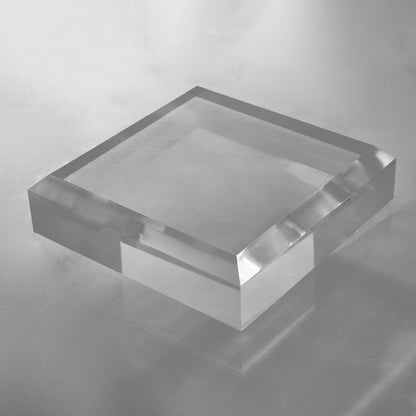 CiaoHER 2in Thickness Beveled Solid Acrylic Display Block Clear Polished Pedestal Stand Riser Solid Base (10x10)