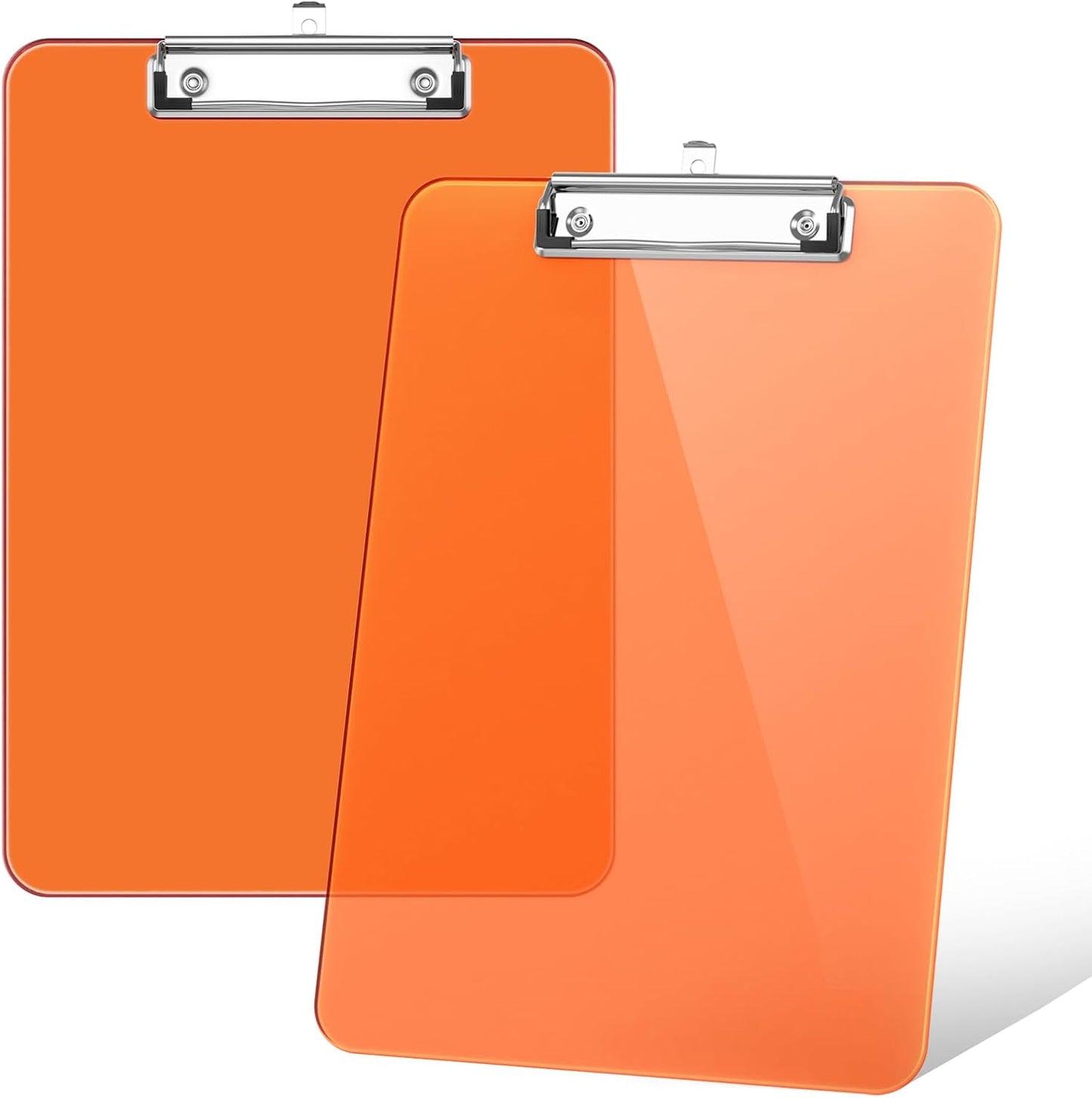 Rimilak Plastic Clipboards with Low Profile Metal Clip, Translucent Board, 12.5 x 9 In Letter Size, Office Supply, Back to School, Pink