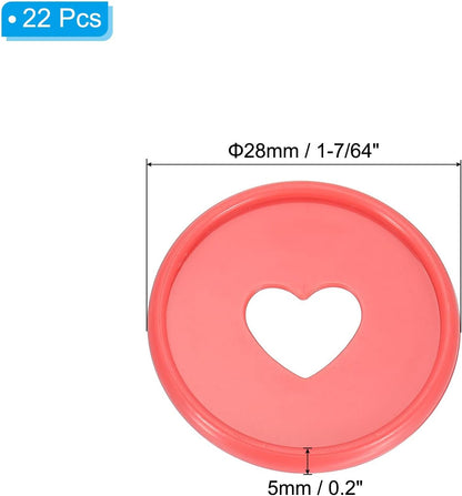 PATIKIL 35mm 1-1/2" Orange Plastic Round Book Binding Discs, 22 Pcs Discbound Expansion Discs Plating Round Binder Rings for DIY Notebook Planner