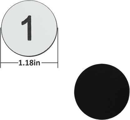 StayMax Plastic Number Tags Engraved Numbered Tags Without Hole (1-50, Black)