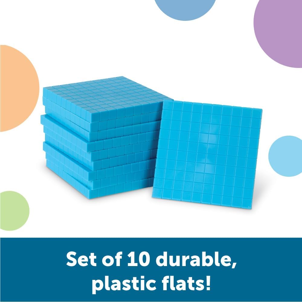 Learning Resources Base Ten Blocks Smart Pack - 121 Pieces, Ages 6+, Grades 1+, Math First Grade Games, School Supplies
