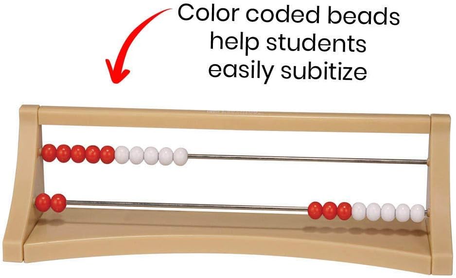 hand2mind Demonstration 20 Bead Rekenrek Classroom Set, Abacus for Kids Math, Math Manipulatives Kindergarten, Counting Rack for Kids, Counters for Kids Math, Kids Educational Toys (Set of 26)