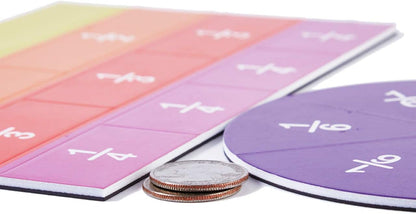 ZazzyKid Magnetic Fraction Tiles & Circles, 156pcs, 12 Color Coded, Fraction Manipulatives