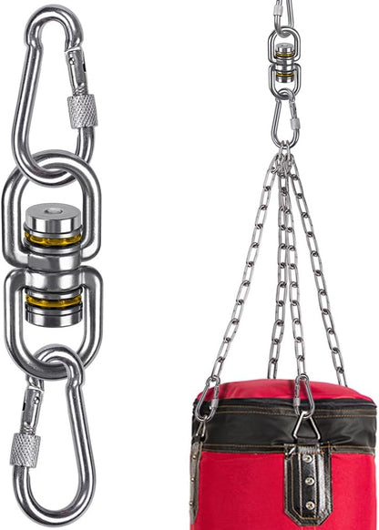 SELEWARE Silent Bearing Swing Swivel, 360° Rotational Device Hanging Accessory with Removeable Buckle for Tree Swing, Hammock Chair, Climbing Rope, Yoga, Kids Swing Swivel 1200LB Capacity, 2 Pack