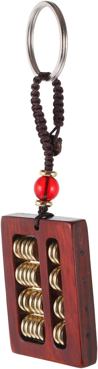 Abacus Keychain Mini Abacus Keyrings Feng Shui Hanging Chinese Style Keychain Chinese s Charm Wood Chrismas Car Keys Collection China Rope Child Christmas