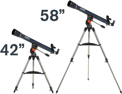Celestron – AstroMaster 70AZ Telescope – Refractor Telescope – Fully-Coated Glass Optics – Adjustable-Height Tripod – Bonus Astronomy Software Package