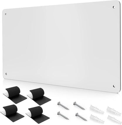 17.7" x 11.8" Black Metal Magnetic Board - Magnet Bulletin Board to Display Magnetic Letters Numbers Animal, Poetry, Spice Jars, Notes, Photos, Suitable for Wall, Refrigerator, Cubicle, Cabinet