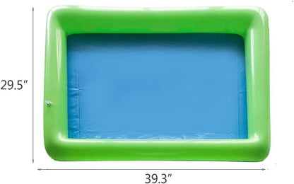 Topwon Inflatable Sand Tray for Kids - Portable Sand Box with Molds - Random Color (Random Color, 23x17)