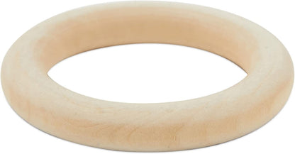 Wooden Rings for Crafts, Macrame, Crochet, Jewelry Making, Natural Unfinished 3 Inch Wood Rings (75mm, 30 Pack)
