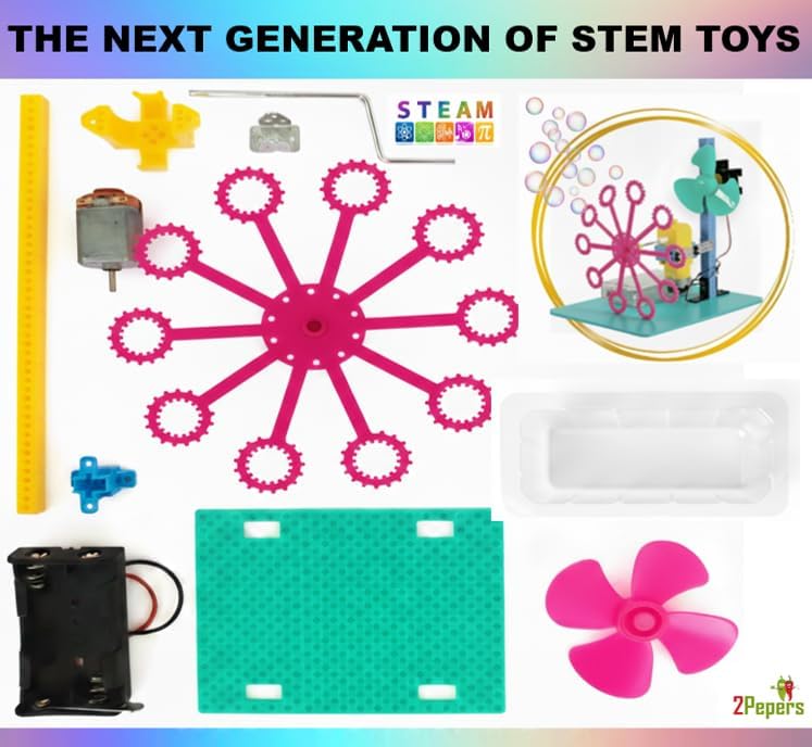 2Pepers Electric Motor Robotic Science Kits for Kids (4-in-1), DIY STEM Toys Kids Science Experiment Kits,Building Educational Robotics Kit for Boys and Girls,Circuit Engineering Science Project Kits