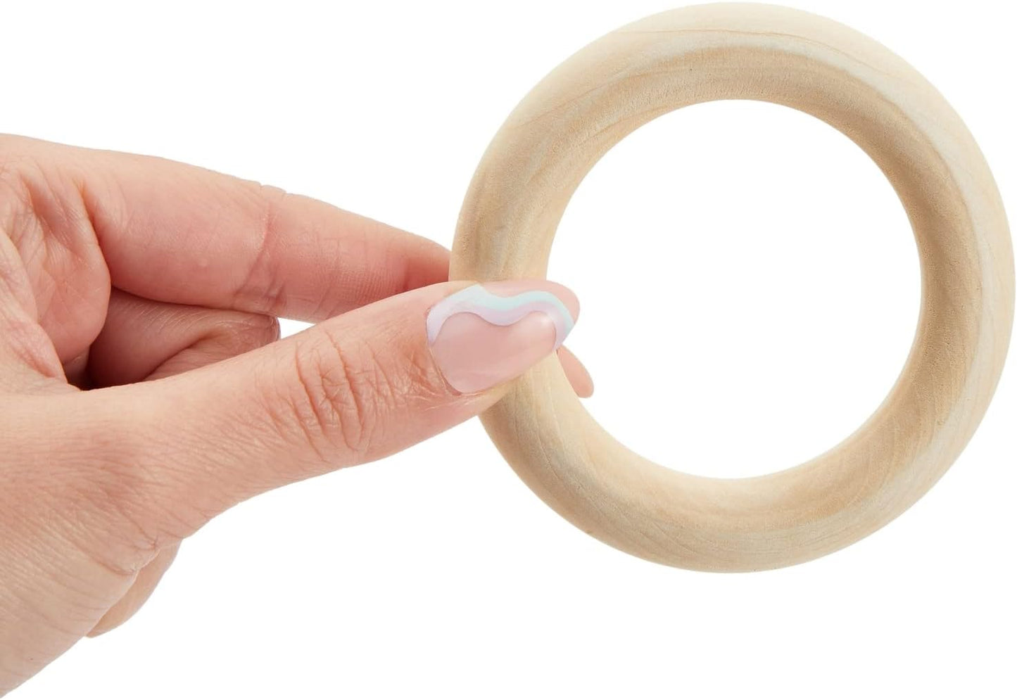 Wooden Rings for Crafts, Macrame, Crochet, Jewelry Making, Natural Unfinished 3 Inch Wood Rings (75mm, 30 Pack)