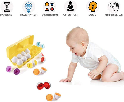 JUNBESTN Easter Matching Eggs Connect Eggs Parlour Games Toys Gifts for 2 3 Years Old Kids Toddler Baby Girls Boys Shape Color