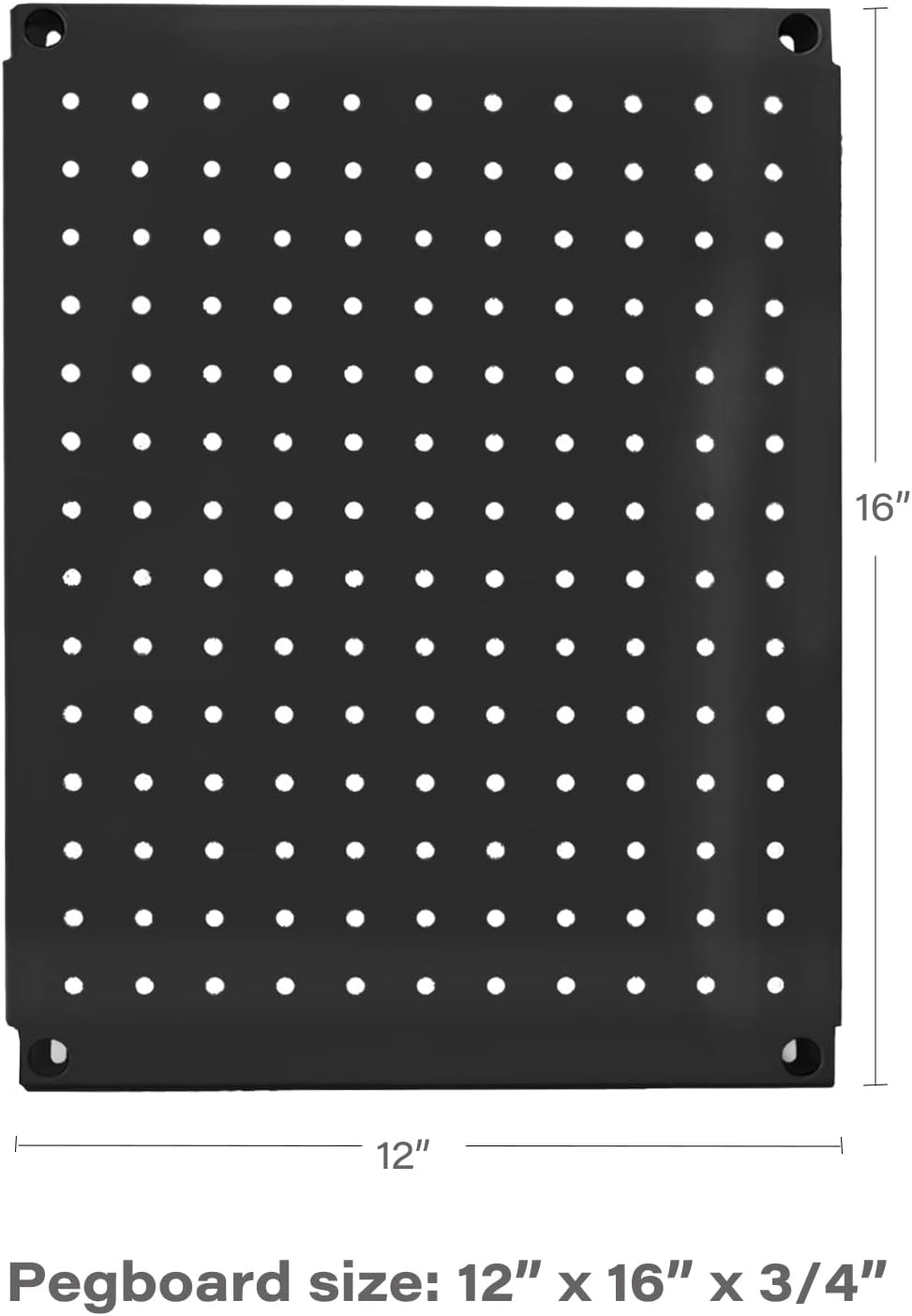 Metal Pegboard 12-Inch Tall x 16-Inch Wide Heavy Duty Wall Organizer for Home Garage Tool Storage 4pcs Green