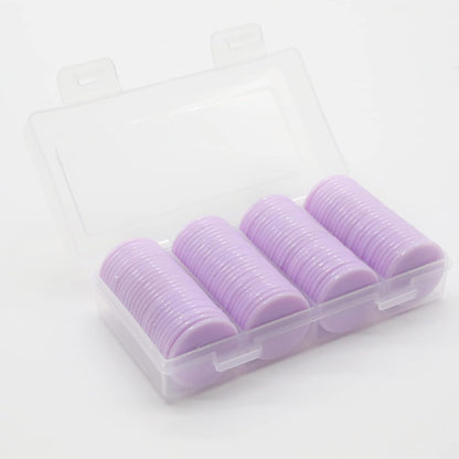 Set of 100 Opaque Plastic Learning Counters Mini Poker Chips Game Tokens with Storage Box (Black+White+Blue+Purple, 1 Inch)