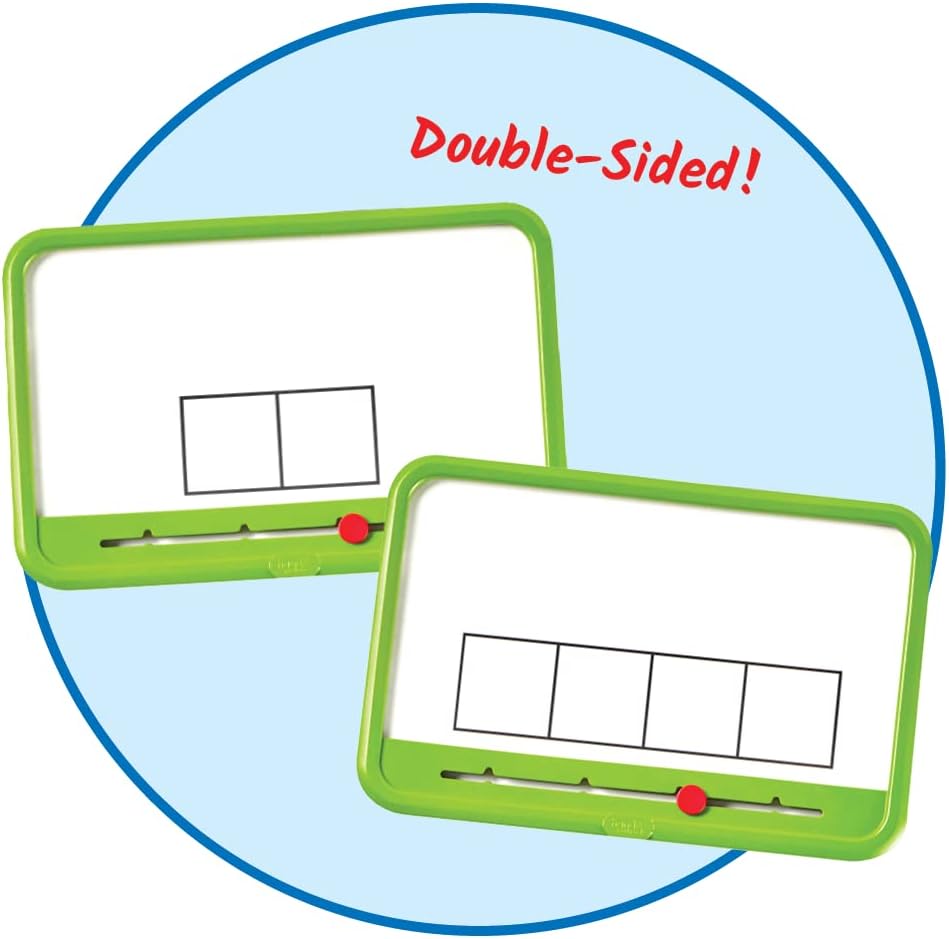 hand2mind Elkonin Boxes Magnetic Dry Erase Boards Set, Phonemic Awareness, Speech Therapy Materials, Letter Sounds for Kindergarten Phonics, Science of Reading Manipulatives (Set of 8), White