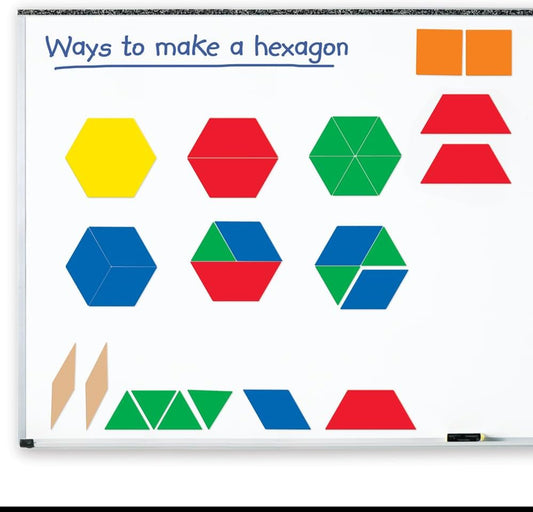 Learning Resources Giant Magnetic Pattern Blocks - Kindergartner Activities, Math Tools, Shape Recognition Tools,47 pieces