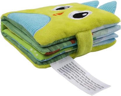 Bebe Mondo Teddy Bear Tummy Time Toy with Mirror, Soft Baby Book for 0-3-6-12 Months, Infant Sensory Developmental Toy, Shower Baby Gifts,Activity Quiet Cloth Book for Newborns,1-2 Year Old Book-Night