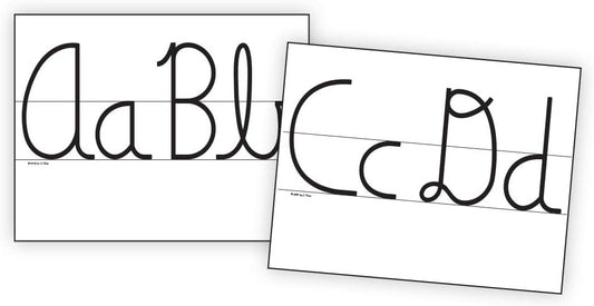 Learning Without Tears, Cursive Wall Cards, Age 7+, 2nd Grade+, Handwriting Without Tears, 8.5"x11" Cards, Large Font, High Visibility, Alphabet Model