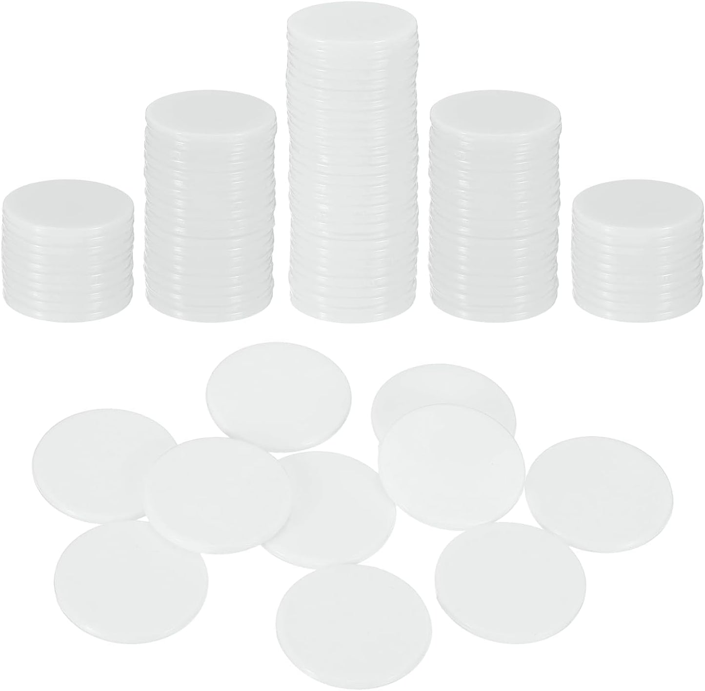uxcell 100Pcs 1 Inch Poker Chips, Plastic Bingo Chips Learning Counters Counting Counters Disks Markers Opaque Game Tokens for Game Play Math Counting, Purple, Flat