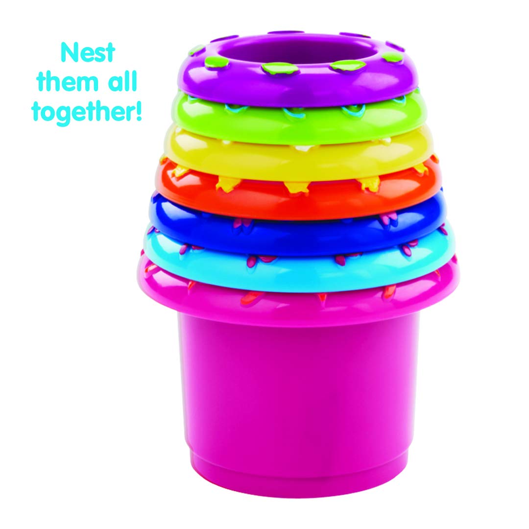 Kidoozie Stack 'n Nest Cups, Developmental Toy for Infants and Toddlers Ages 6 Months and Older