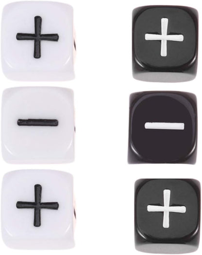 Toyvian Teacher Dice Set Math Operation Calculation Dice Minus Sign Plus Sign Dice Toys for Kids Classroom Teaching Supplies Bar Game Prop 6pcs