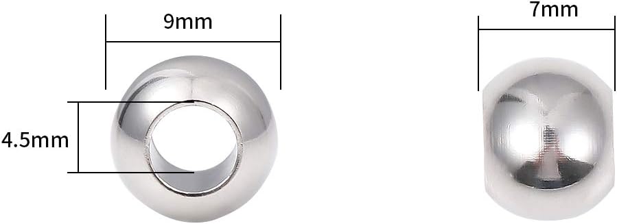 BEADIA Stainless Steel Spacer Beads 3x2.5mm Round Loose Charm Caps Beads for DIY Jewelry Making 100pcs with 1mm Hole