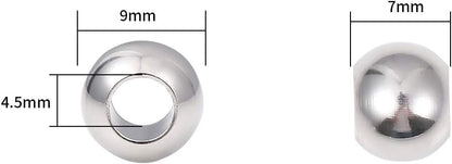 BEADIA Stainless Steel Spacer Beads 3x2.5mm Round Loose Charm Caps Beads for DIY Jewelry Making 100pcs with 1mm Hole