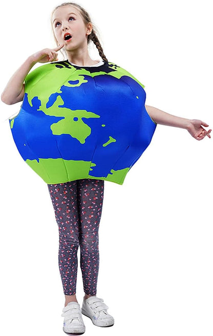 PGOND Earth Globe Costume, Kids Planet Dress Up Outfit, Blue and Green