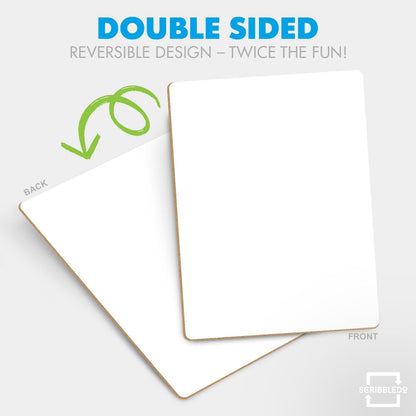 Scribbledo Small Dry Erase Boards for Students, 6 Pack 9 x 12 Double Sided White Boards with 6 Erasers, Student White Boards for Classroom, Personal Whiteboards for Kids, Mini Lap Boards