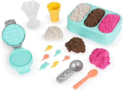 Kinetic Sand Sable Magique - Ice Cream Delices Set 454 g + 6 Tools - Create Different Hypnotizing Shapes with This Magic Sand Like Modeling Dough - Children's Toy 3 Years and Above
