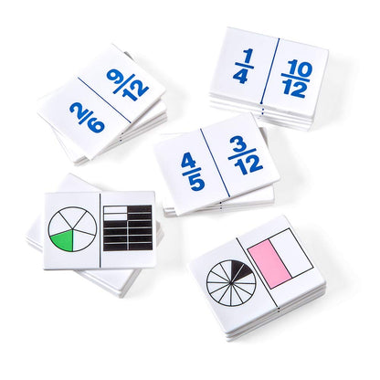hand2mind Plastic Fraction Dominoes Game Tiles, Montessori Math Materials for Kids to Learn Decimal and Fraction Equivalence Math Manipulatives 4th Grade, Homeschool Supplies (Set of 30)