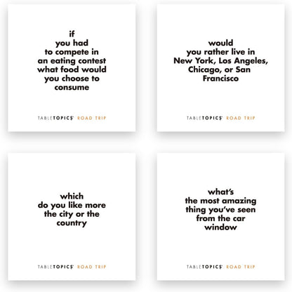 TableTopics Road Trip to Go Conversation Cards for Families, 40 Questions for Fun & Connection with Kids in The Car, During Travel, & Game Night, Roadtrip Essential, Stocking Stuffer