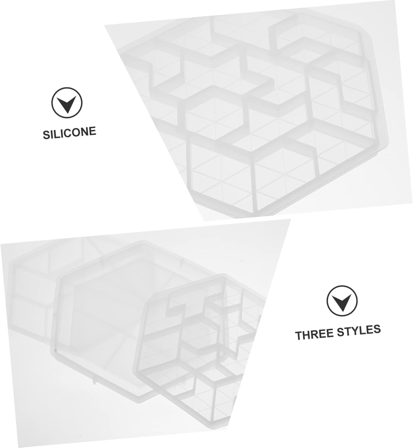 DECHOUS 3pcs Tangram Mold Silicone Molds for Resin Puzzles Geometric Shape Silicone Tray Kids Puzzle Crystal Tray DIY Art Creative Tangram Mould Jigsaw