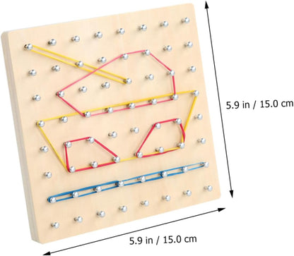 BESPORTBLE Boys and Girls Mathematics Learning Tools Geoboard for Boys and Girls Nail Board Elastic Strips Educational Geometry Tool Creative Teaching Aid